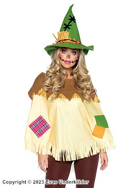 Scarecrow, costume top, fringes, patches